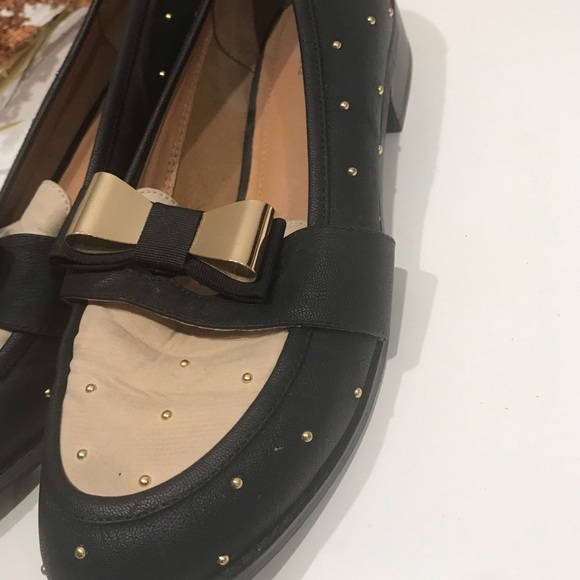 REZOY bow studded slip on flat loafers 8.5 - Picture 2 of 6